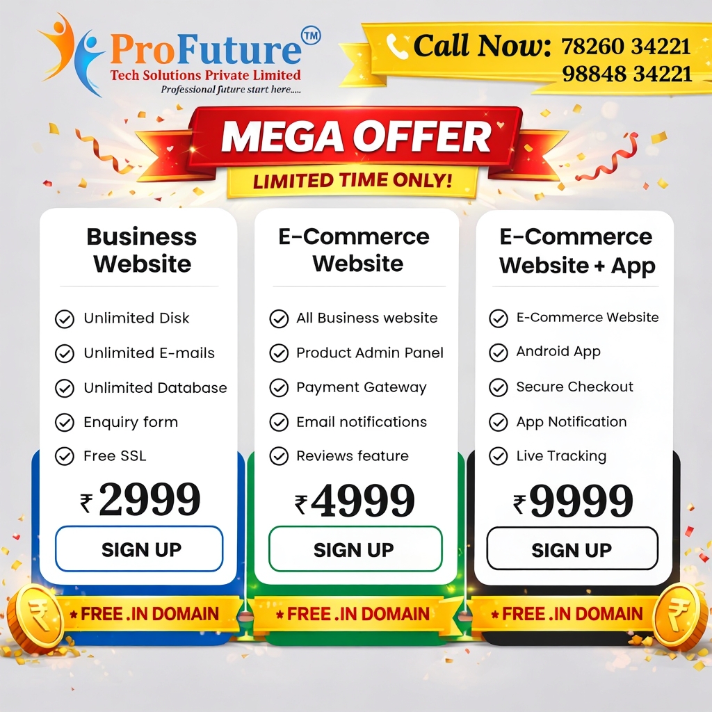 ProFuture website development package offer